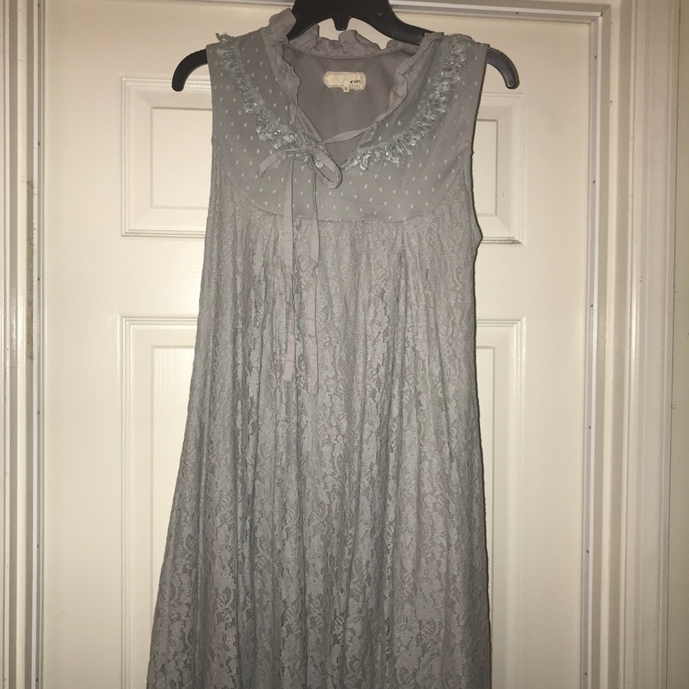 A’Reve size L light blue dress, ties in back